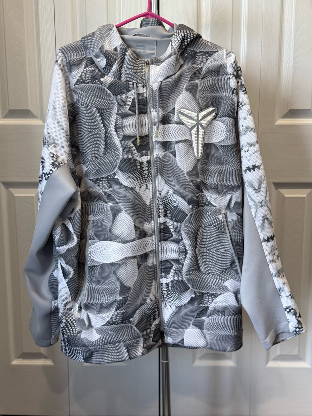 Nike Kobe Full Zip Performance Jacket Hoodie Gray Print XXL